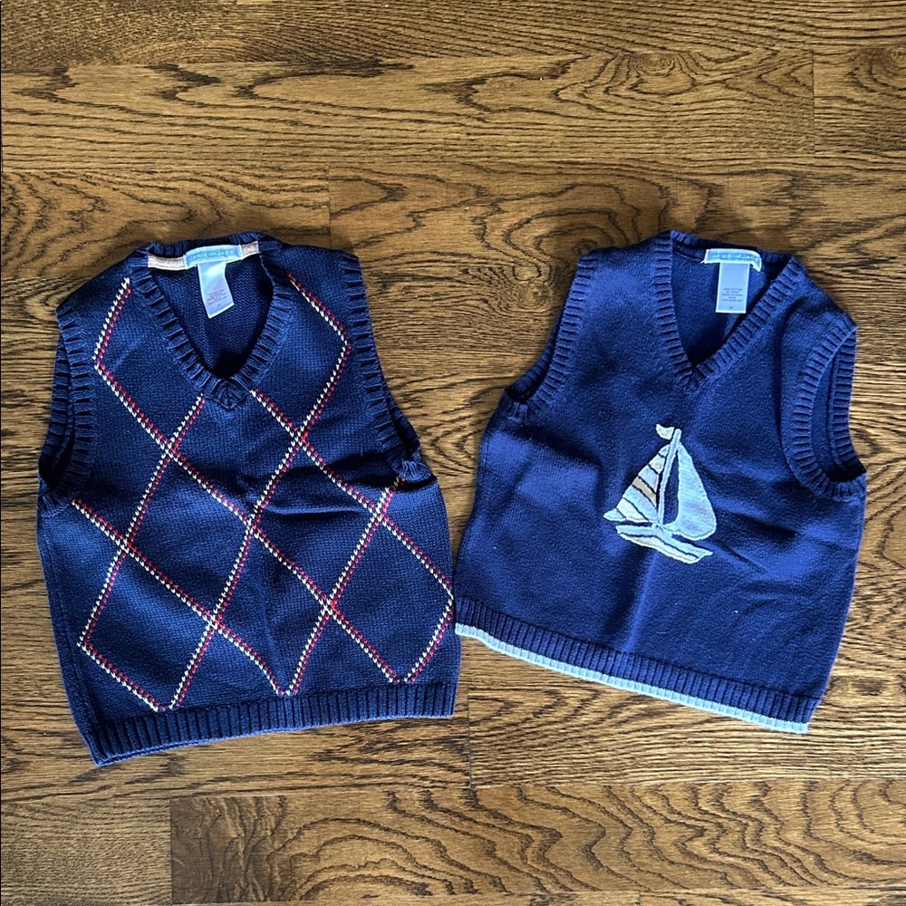 Janie and Jack Navy Blue Kids Vests